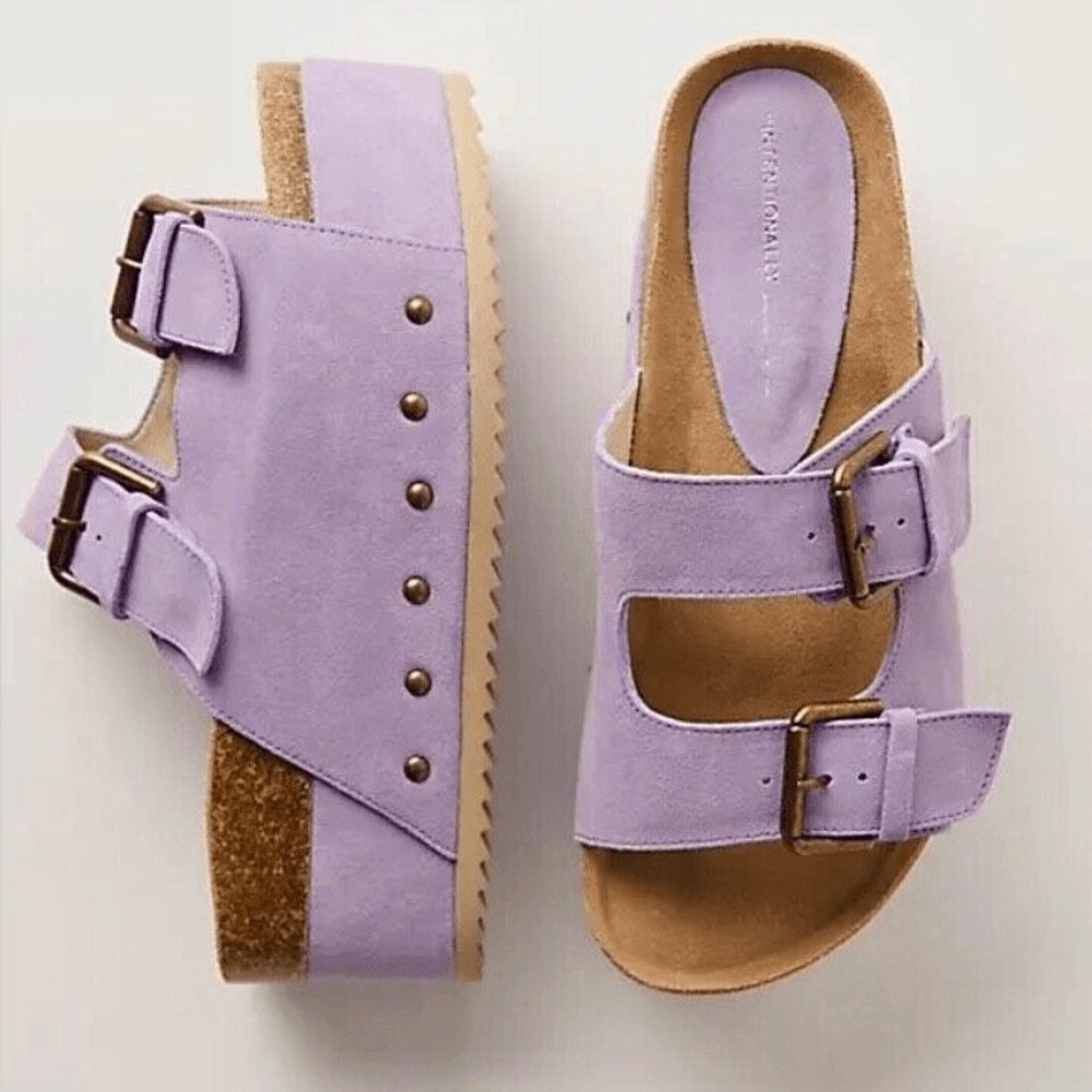 Free People/Intentionally Blank Rule Breaker Sandal Lavender Suede-Purple